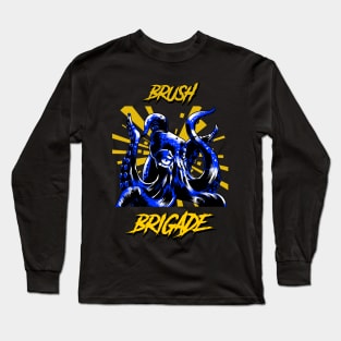 Brush Brigade Kraken Logo 3 Long Sleeve T-Shirt